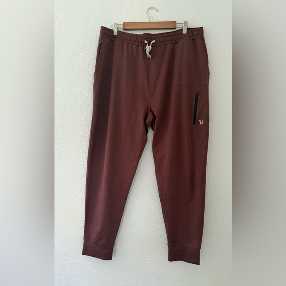 Vuori Sunday Performance Jogger Pants Mens XXL Oxblood Maroon Tapered - Picture 5 of 11